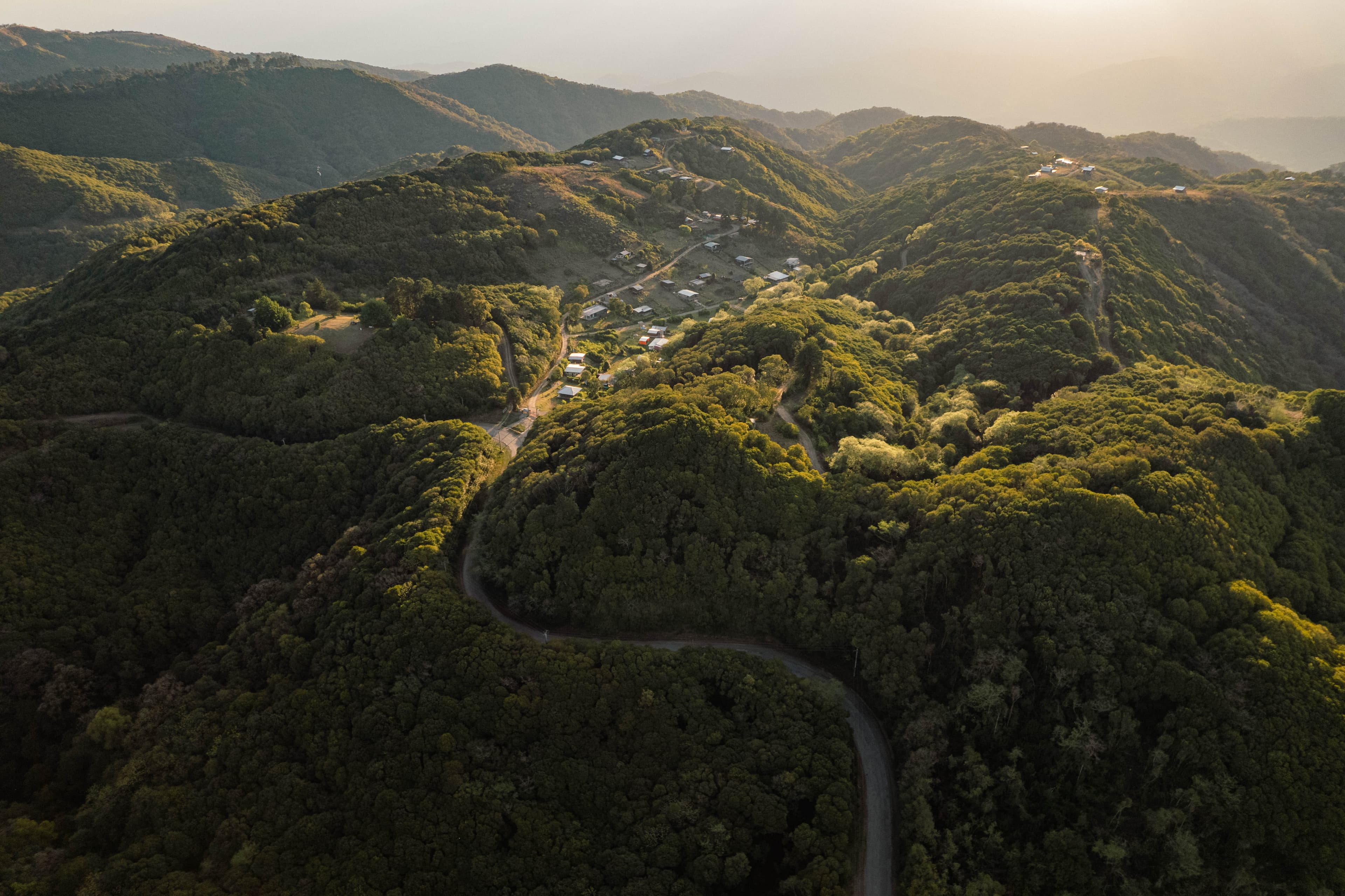 Yungas cloud forest on the hills of Tucumán, Argentina, seen from a drone