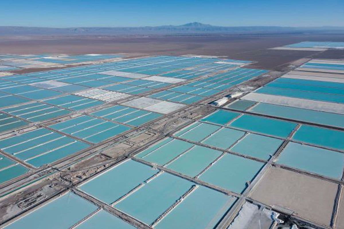 Lithium evaporation ponds in the Atacama salt flat